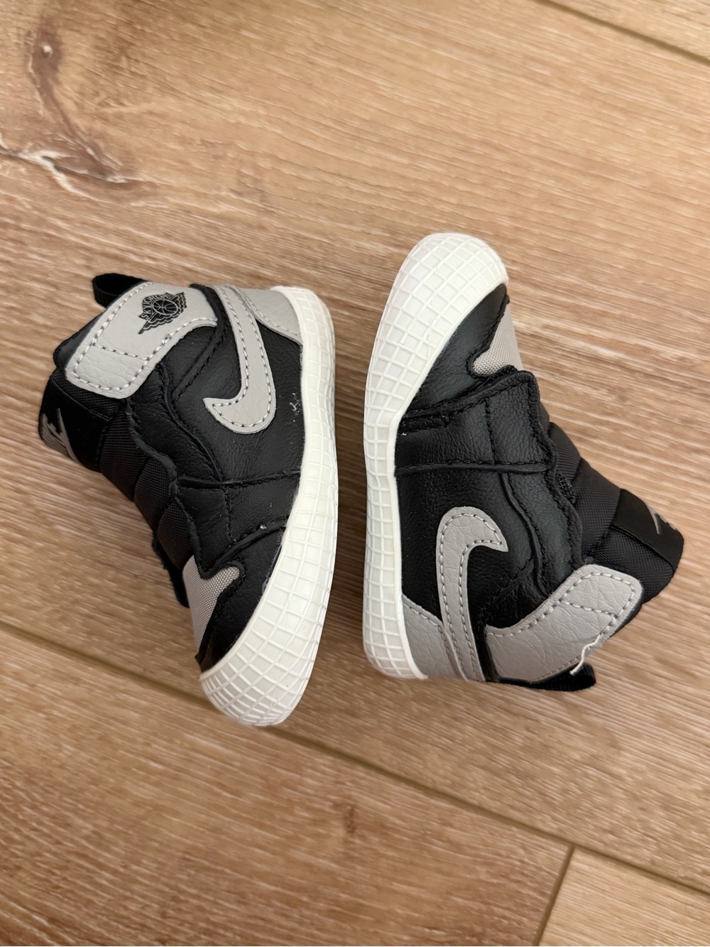 Jordan Kids Black and Gray High-Top Sneakers